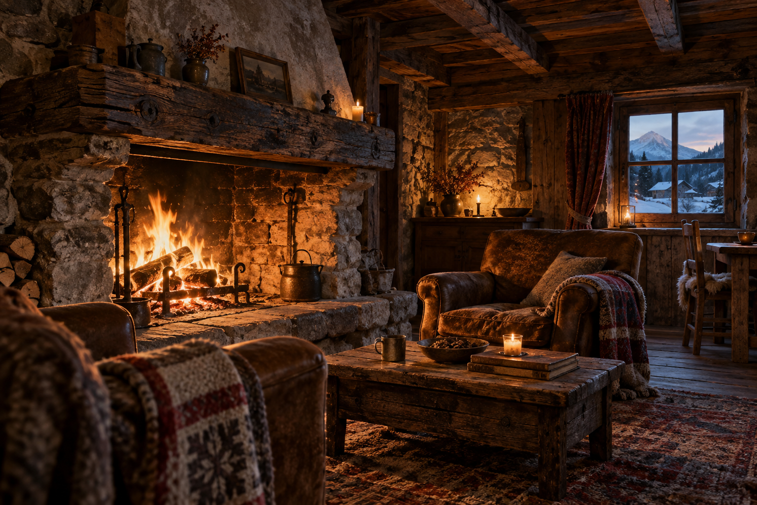 The warmth of a wood fire